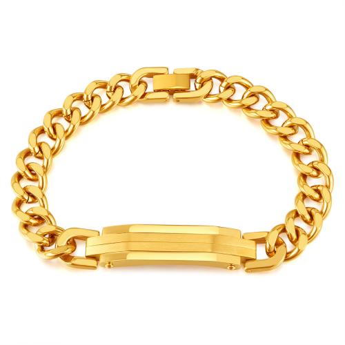 Stainless Steel Jewelry Bracelet 304 Stainless Steel polished fashion jewelry & for man gold nickel lead & cadmium free mm Length Approx 215 mm Sold By PC