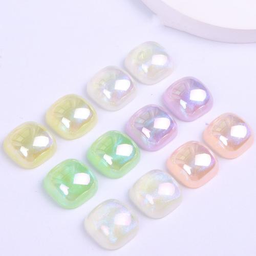 Mobile Phone DIY Decoration, Plastic,  Square, more colors for choice, nickel, lead & cadmium free, 12mm, Approx 10PCs/Bag, Sold By Bag