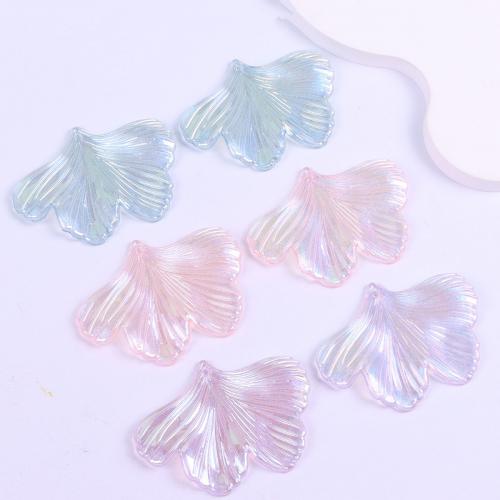 Plastic Beads, Leaf, DIY, more colors for choice, nickel, lead & cadmium free, 33x43mm, Approx 10PCs/Bag, Sold By Bag