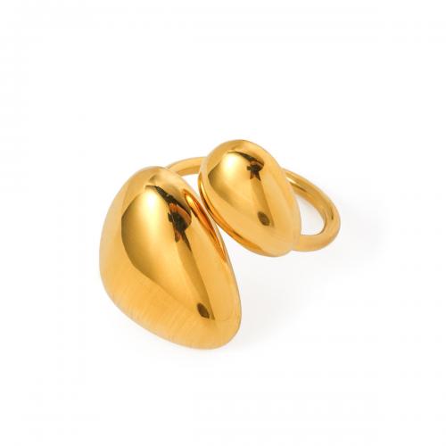 Edelstahl Ringe, 304 Edelstahl, 18K vergoldet, Modeschmuck & für Frau, frei von Nickel, Blei & Kadmium, Inner Diameter:1.91cm,wide:2.84cm, verkauft von Paar
