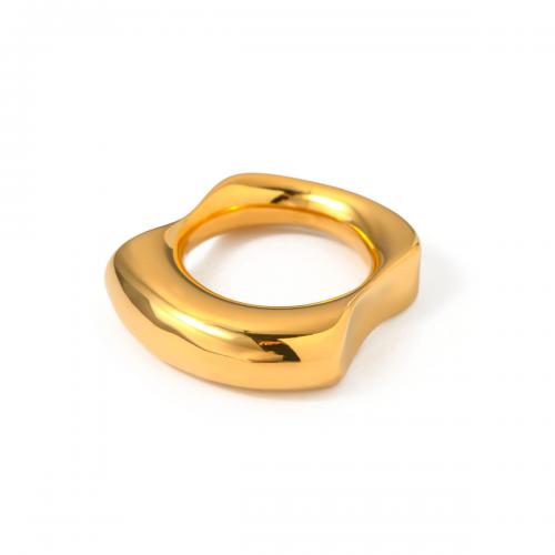 Ring Finger ze stali nierdzewnej, Stal nierdzewna 304, Pozłacane 18K, biżuteria moda & dla kobiety, bez zawartości niklu, ołowiu i kadmu, Inner Diameter:1.7cm, rozmiar:7, sprzedane przez PC