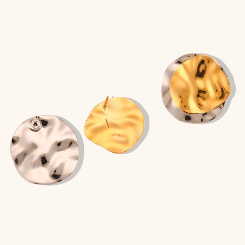 Stainless Steel Stud Earrings, 316L Stainless Steel, Vacuum Ion Plating, for woman, golden, Sold By Pair