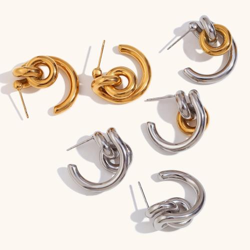 Stainless Steel Stud Earrings 316L Stainless Steel Vacuum Ion Plating for woman Sold By Pair