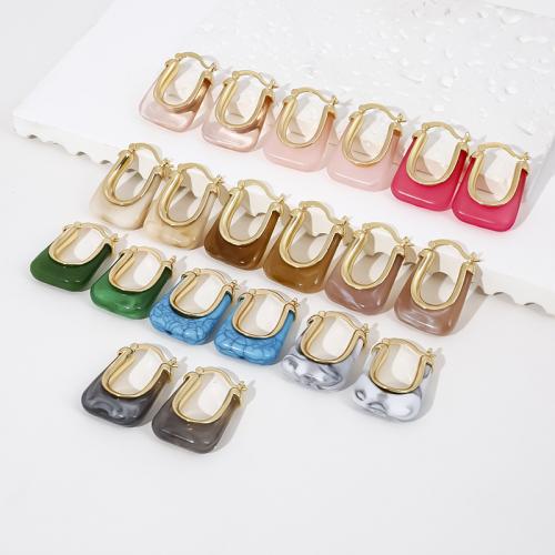 Brass Leverback Earring, with Acrylic, plated, for woman, more colors for choice, Sold By Pair