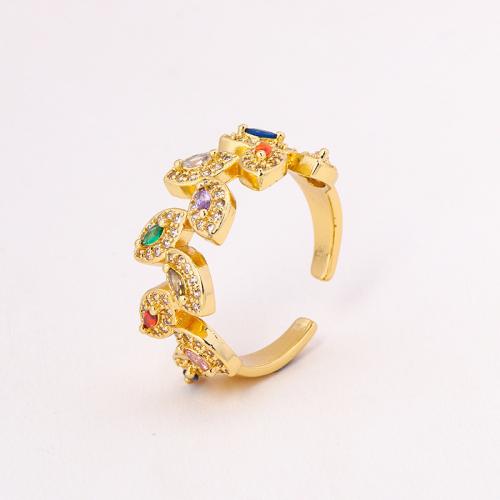 Krychlový Circonia Micro vydláždit mosazný prsten, Mosaz, micro vydláždit kubické zirkony & pro ženy, zlatý, Prodáno By PC
