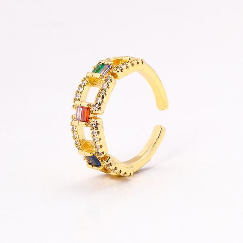 Krychlový Circonia Micro vydláždit mosazný prsten, Mosaz, micro vydláždit kubické zirkony & pro ženy, zlatý, Prodáno By PC