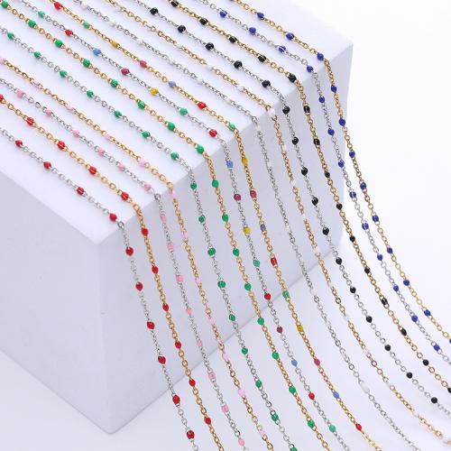 Stainless Steel Jewelry Necklace, 304 Stainless Steel, fashion jewelry & Bohemian style & for woman & enamel, more colors for choice, nickel, lead & cadmium free, Length:Approx 45 cm, Sold By PC