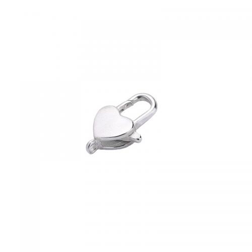 925 Sterling Silver Lobster Clasp Heart DIY silver color Sold By PC