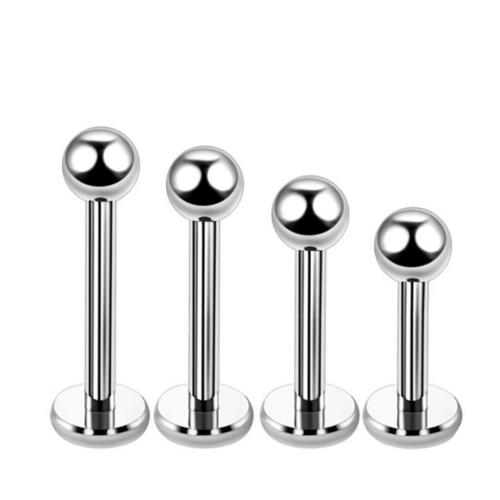 Titanium Alloy Lip Piercing Stud, Round, Unisex & different size for choice & different styles for choice, original color, Sold By PC