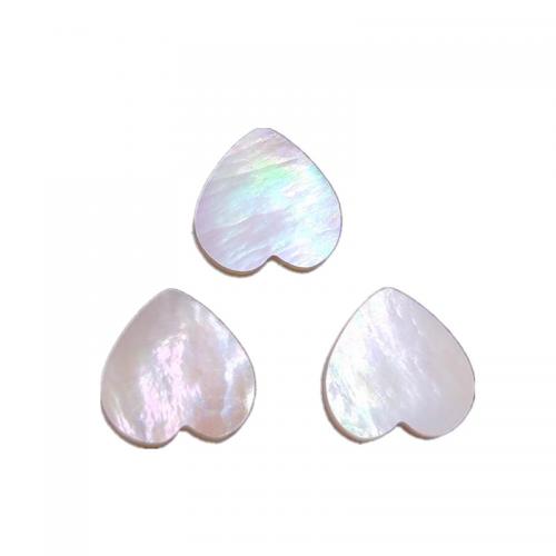 Shell Cabochons White Shell Heart polished DIY white Sold By PC