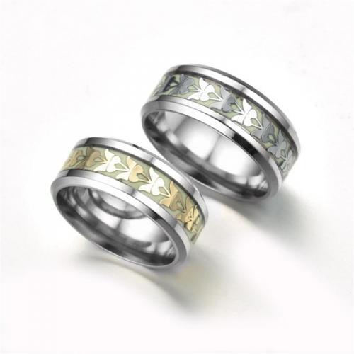 Aço inoxidável 304 anel, Borboleta, banhado, unissex & tamanho diferente para a escolha & luminosa, Mais cores pare escolha, tamanho:6-13, vendido por PC
