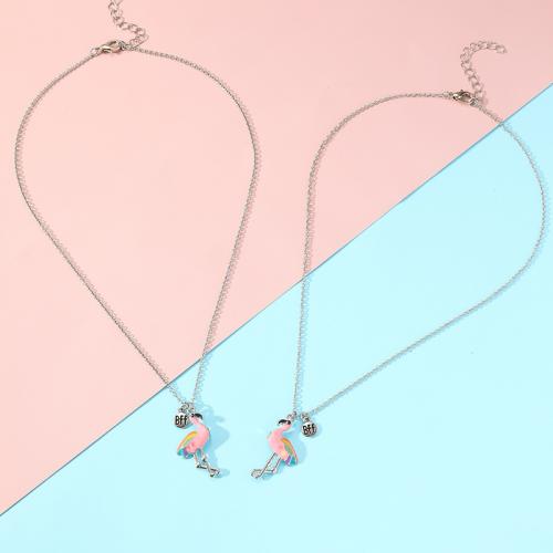 Tibetan Style Children Necklace, with 2inch extender chain, Bird, platinum color plated, 2 pieces & Unisex & with magnetic, Length:Approx 15.7 Inch, Sold By Set
