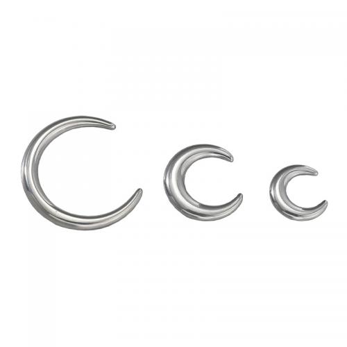 Stainless Steel Øreringe Indlæg, 304 rustfrit stål, Moon, du kan DIY & maskine polering & forskellig størrelse for valg, oprindelige farve, nikkel, bly & cadmium fri, Solgt af PC