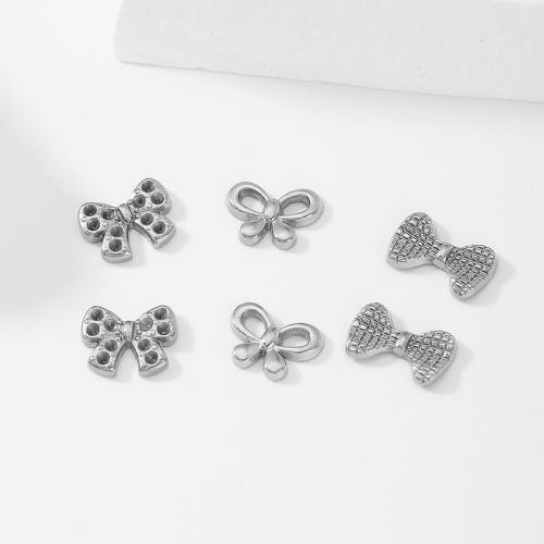 Stainless Steel Earring Stud Component 304 Stainless Steel Bowknot DIY & machine polishing nickel lead & cadmium free Sold By PC