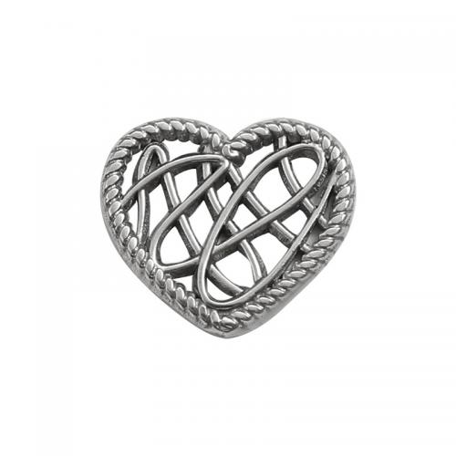 Stainless Steel Heart Pendants 304 Stainless Steel DIY & machine polishing & hollow original color nickel lead & cadmium free Sold By PC