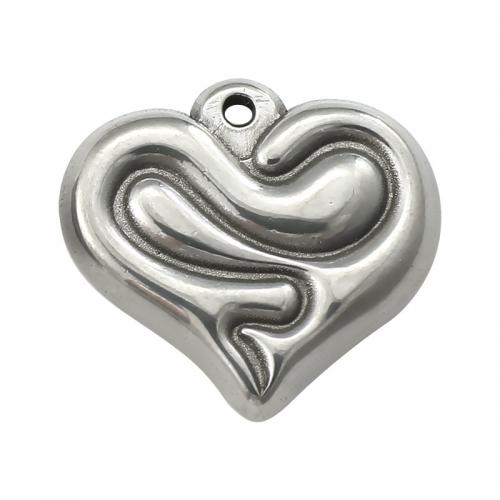 Stainless Steel Heart Pendants, 304 Stainless Steel, DIY & machine polishing, original color, nickel, lead & cadmium free, 21.70x20.20x3.10mm, Sold By PC