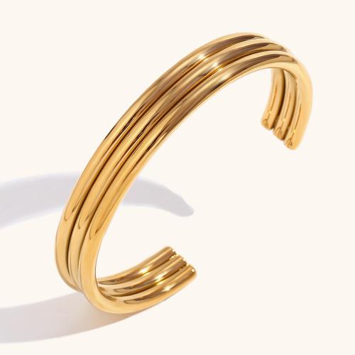 Stainless Steel Bangle 316L Stainless Steel 18K gold plated fashion jewelry & for woman golden 12mm Inner Approx 63.8mm Sold By PC