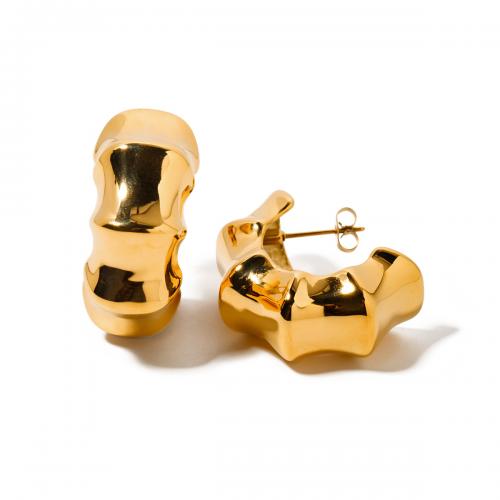 Roestvrij staal Stud Earrings, 304 roestvrij staal, 18K verguld, mode sieraden & voor vrouw, gouden, Verkocht door pair