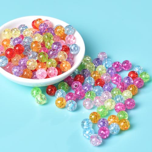 Mixed Acrylic Beads Round DIY & ice flake mixed colors Sold By Bag
