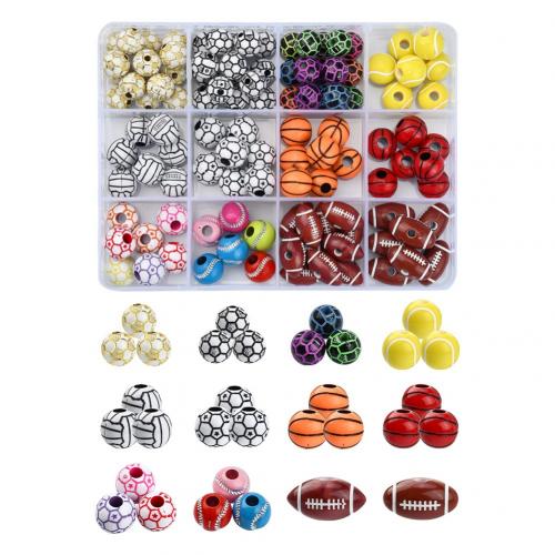 Acryl Perle, mit Kunststoff Kasten, DIY, gemischte Farben, 130x100x22mm, ca. 146PCs/Box, verkauft von Box