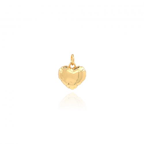 Brass Heart Pendants, gold color plated, DIY, nickel, lead & cadmium free, 15x12x4.70mm, Sold By PC