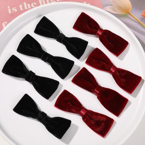 Hair Accessories DIY Findings, Velour, Bowknot, more colors for choice, 70x25mm, Sold By PC