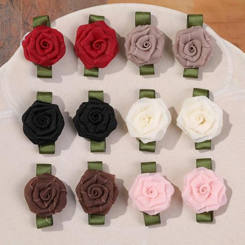 Hair Accessories DIY Findings, Gauze, Flower, more colors for choice, 40x26mm, Sold By PC