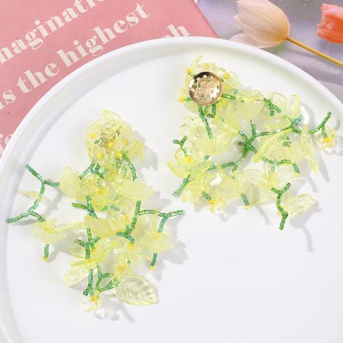 Hair Accessories DIY Findings Lampwork with Acrylic Flower Sold By PC