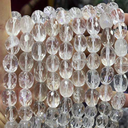 Natural Clear Quartz Beads, Oval, DIY, white, 12x16mm, Sold Per Approx 38 cm Strand