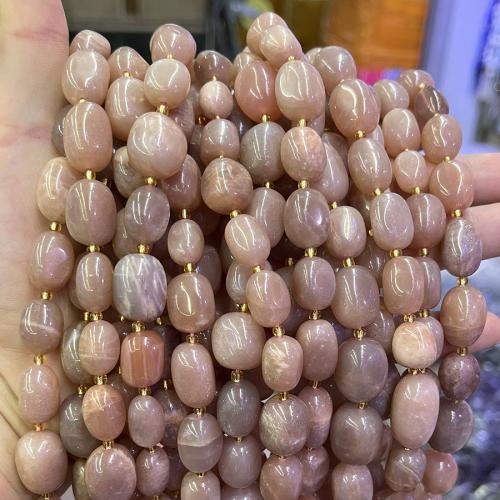 Perles bijoux en pierres gemmes, pierre du soleil, ovale, DIY, 10x15mm, Vendu par Environ 38 cm brin
