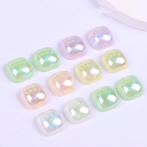 Mobile Phone DIY Decoration, Plastic,  Square, more colors for choice, 10mm, Approx 10PCs/Bag, Sold By Bag