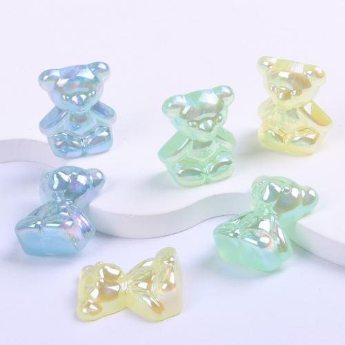 Mobile Phone DIY Decoration, Plastic, Bear, more colors for choice, 21x17x8mm, Approx 10PCs/Bag, Sold By Bag