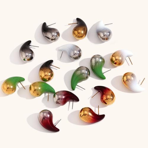 Stainless Steel Stud Earrings 316L Stainless Steel Vacuum Ion Plating for woman Sold By Pair