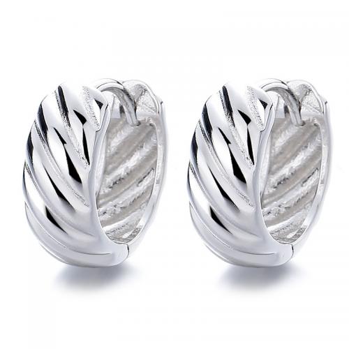 925 Sterling Silver Hoop Earrings, plated, for woman, more colors for choice, 11.60x12.50mm, Sold By Pair