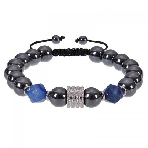 Gemstone Bracelet with 304 Stainless Steel handmade & for man & faceted Length Approx 7-11.8 Inch Sold By PC