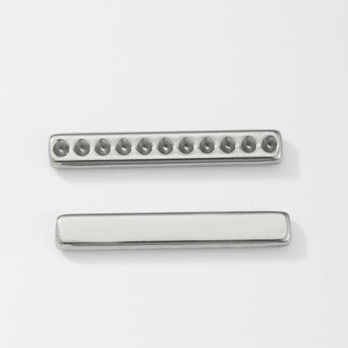 Hair Accessories DIY Findings, 304 Stainless Steel, Rectangle, machine polishing, original color, nickel, lead & cadmium free, 22x3.50x1.80mm, Sold By PC