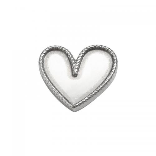 Stainless Steel Earring Stud Component, 304 Stainless Steel, Heart, DIY & machine polishing, original color, nickel, lead & cadmium free, 18x17.60x2.20mm, Sold By PC