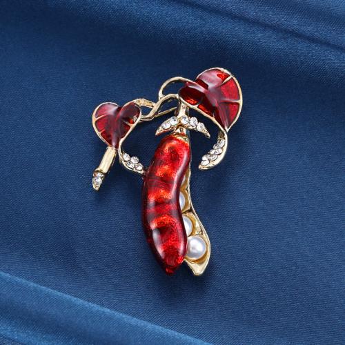Tibetan Style Brooches, for woman & enamel & with rhinestone, more colors for choice, nickel, lead & cadmium free, 43x33mm, Sold By PC
