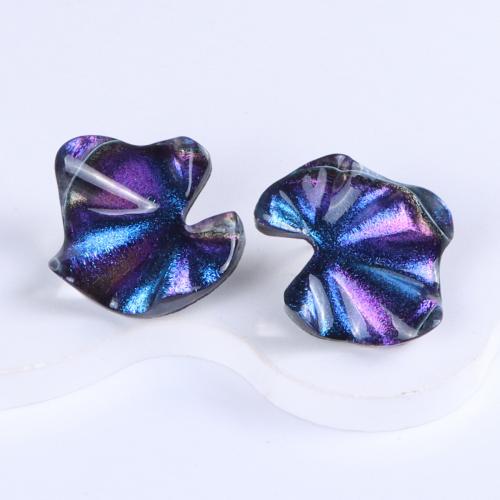 Resin Earring, fashion jewelry & for woman & epoxy gel, more colors for choice, 25x28mm, Sold By Pair