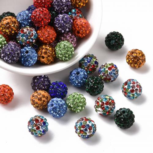 Polymer Clay Beads Round DIY & with rhinestone 10mm Approx Sold By Bag