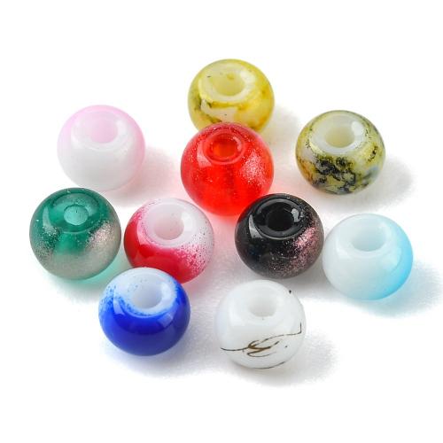 Perles en verre de mode, Plat rond, DIY, plus de couleurs à choisir, Length 4-4.5,Width 3-4mm, Environ 100sol/sac, Vendu par sac