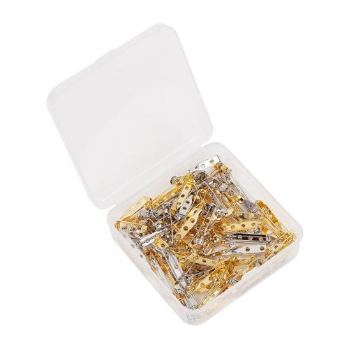 Iron Kilt Pin, Ijzer, met Plastic Box, plated, DIY, meer kleuren voor de keuze, nikkel, lood en cadmium vrij, 82x82x27mm, Ca 100pC's/box, Verkocht door box