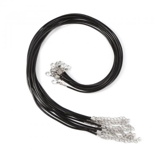Fashion Necklace Cord Wax Cord with 45-49mm extender chain Round DIY 2mm Length Approx 45.5-46 cm Sold By Bag