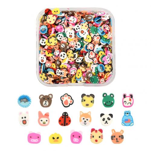 Polymer Clay Beads, with Plastic Box, Cartoon, DIY, mixed colors, 54x53x20mm, Approx 1600PCs/Box, Sold By Box