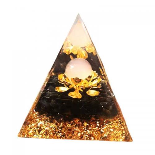 Fashion Decoration, Resin, with Gemstone, Pyramidal, epoxy gel, for home and office, more colors for choice, 50mm, Sold By PC