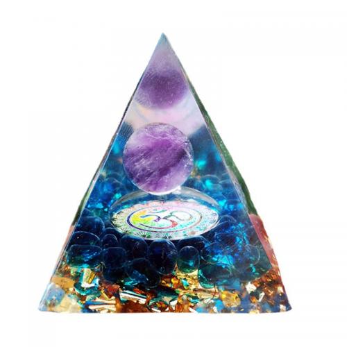 Fashion Decoration, Resin, with Gemstone & Lampwork, Pyramidal, epoxy gel, for home and office & different size for choice, Sold By PC