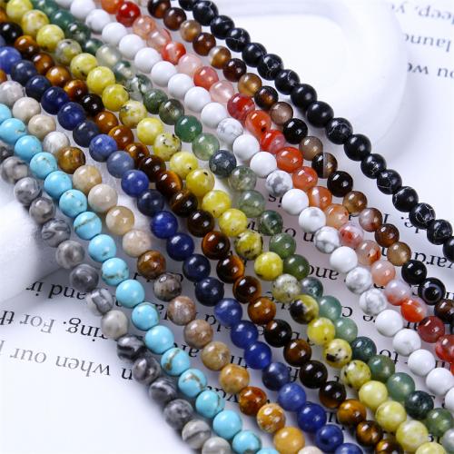 Gemstone Jewelry Beads, Natural Stone, Round, DIY & different materials for choice, more colors for choice, 4mm, Approx 92PCs/Strand, Sold By Strand