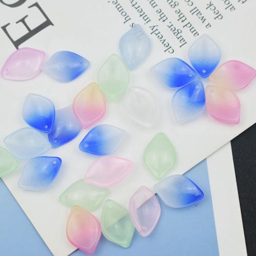 Gemstone Pendants Jewelry, Glass, petals, DIY, more colors for choice, 13x19mm, 100PCs/Bag, Sold By Bag