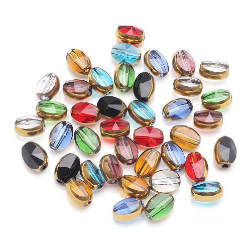 Perles en verre de mode, ovale, DIY, plus de couleurs à choisir, 6x8mm, Environ 37PC/brin, Vendu par brin
