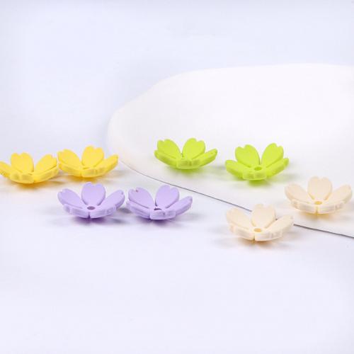 Acrylic Jewelry Beads, Flower, DIY, more colors for choice, 15x5mm, Approx 10PCs/Bag, Sold By Bag